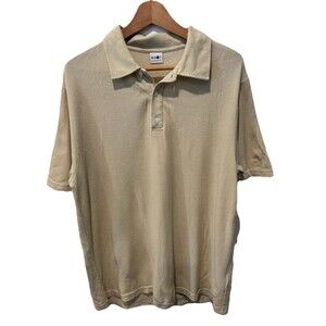 NN07 Polo Shirt Mens No Nationality Beige Waffle Short Sleeve Stretch Size M